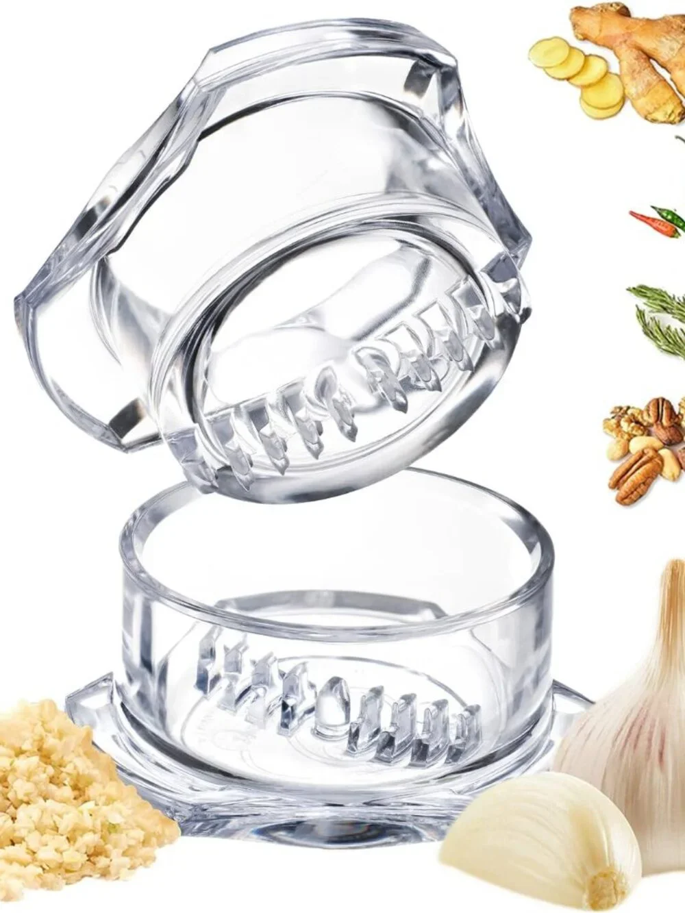 Garlic Press & Ginger Mincer Twist Tool – Handheld Manual Grinder for Garlic